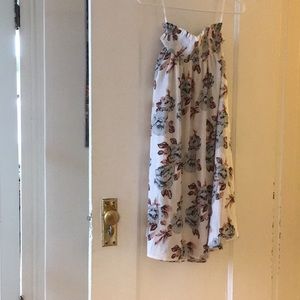 Two piece floral tube top and skirt